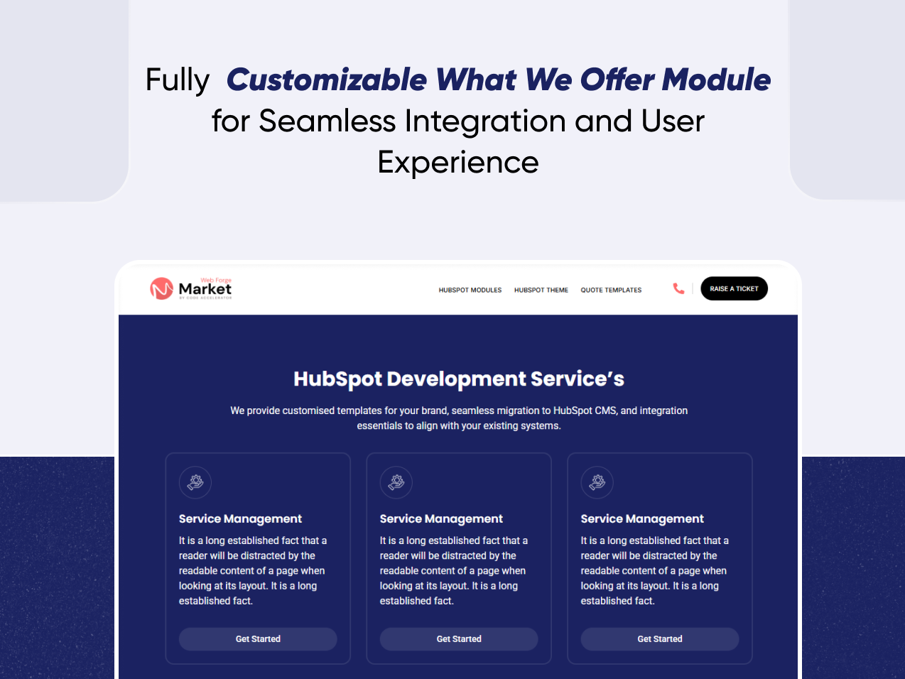 Fully Customizable What We Offer Module