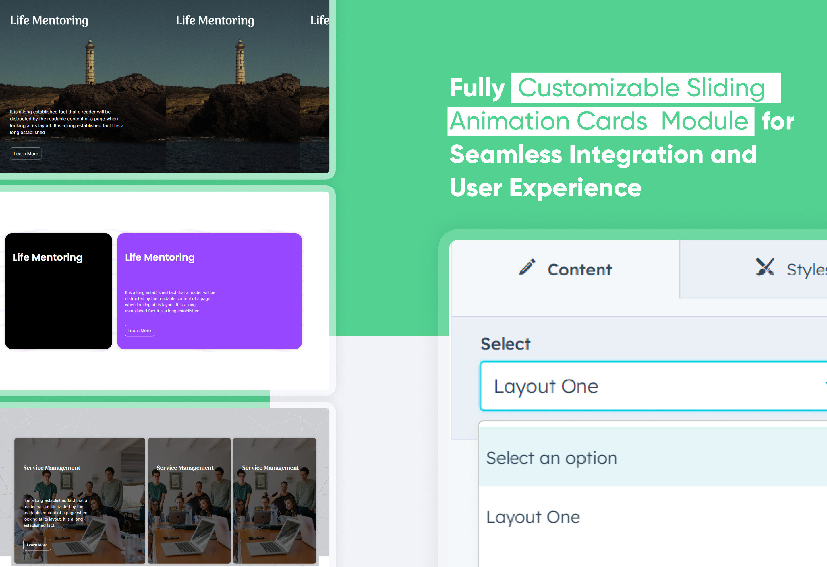 Sliding Animation Cards : Thumbnail