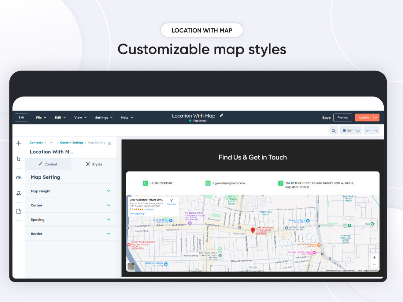 Customizable map styles