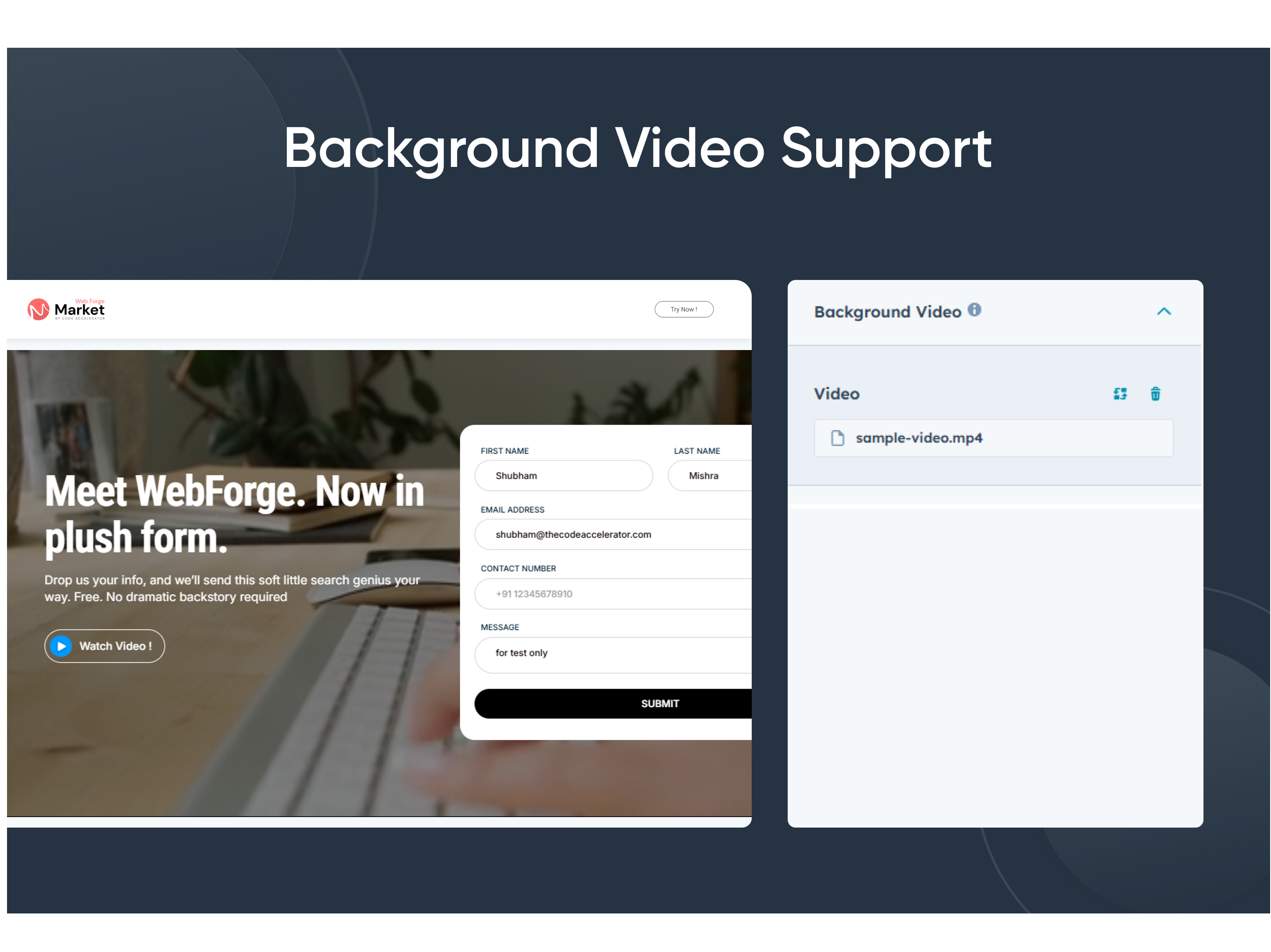 Background Video Support
