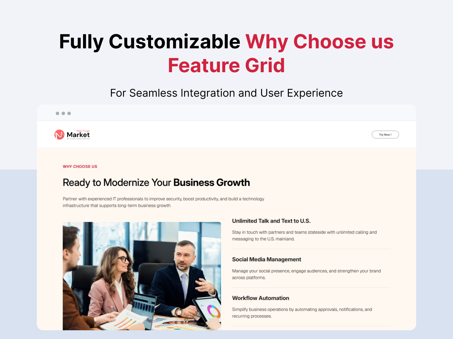 Why Choose Us Feature Grid : Thumbnail