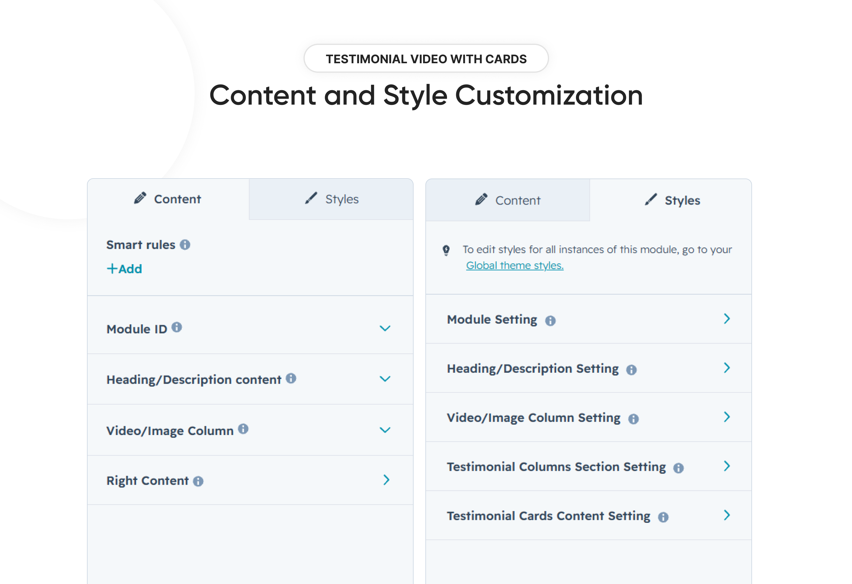 Content Setting: Easy to update top Content