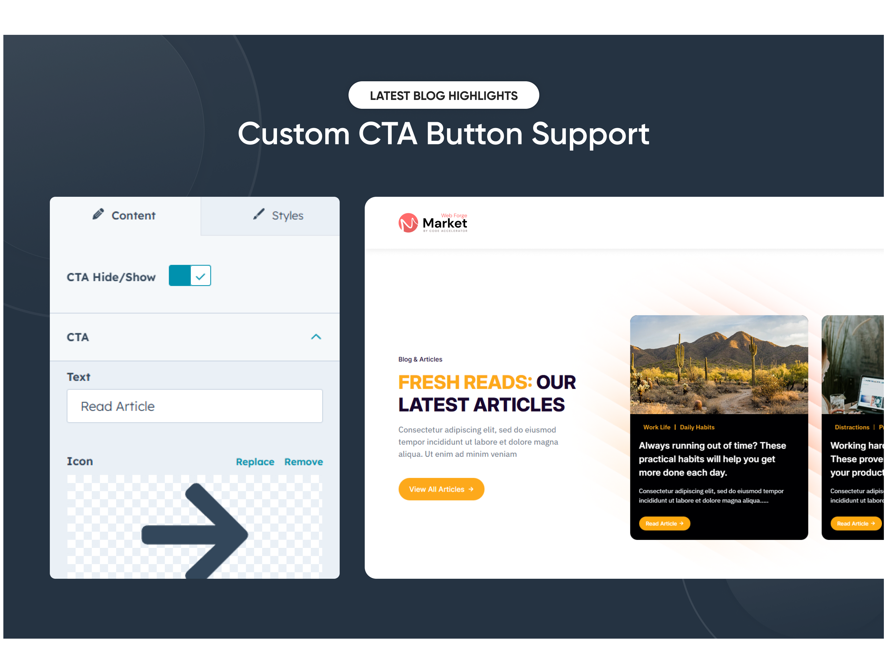 Custom CTA Button Support