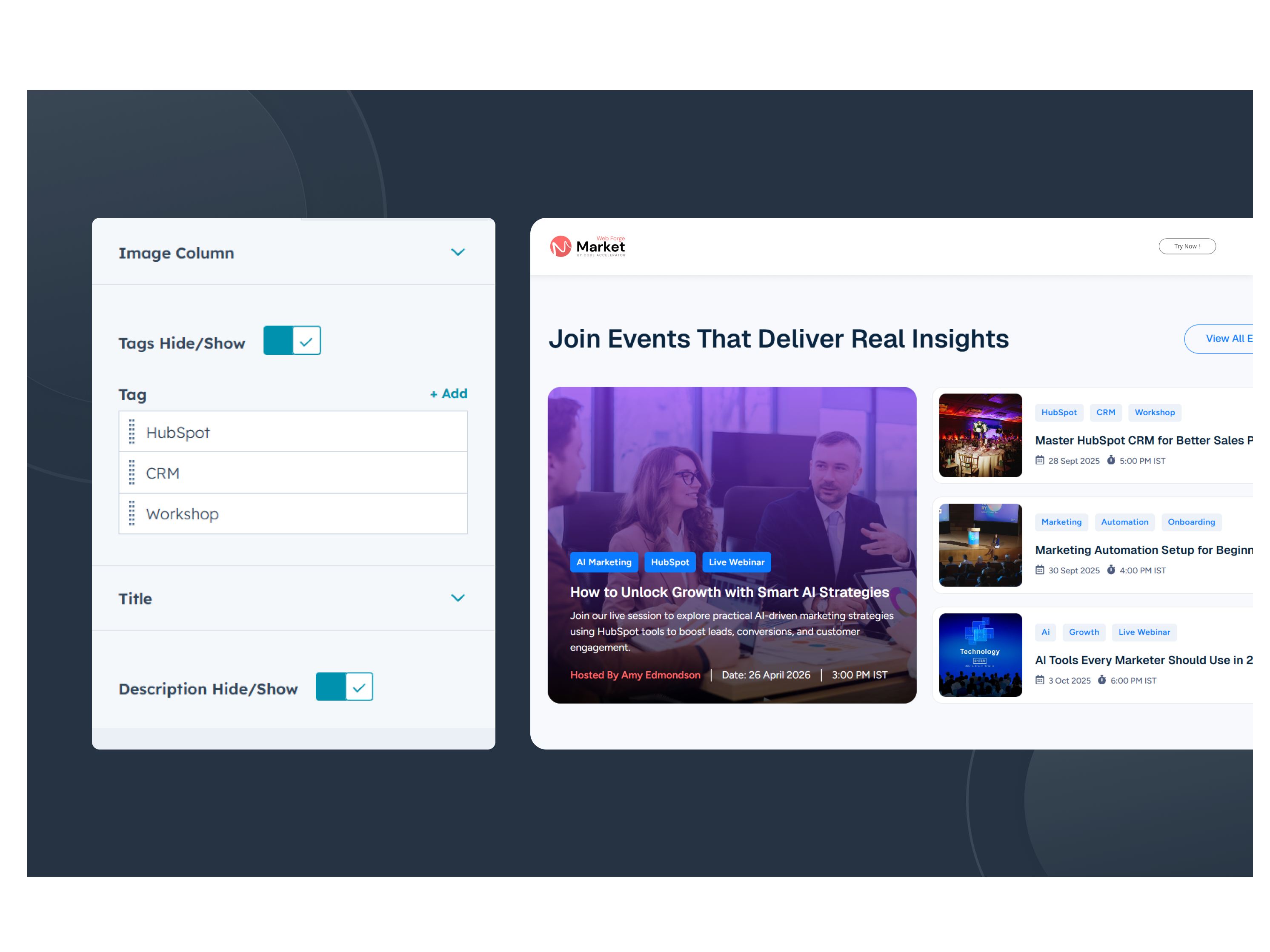 Customizable Event Cards