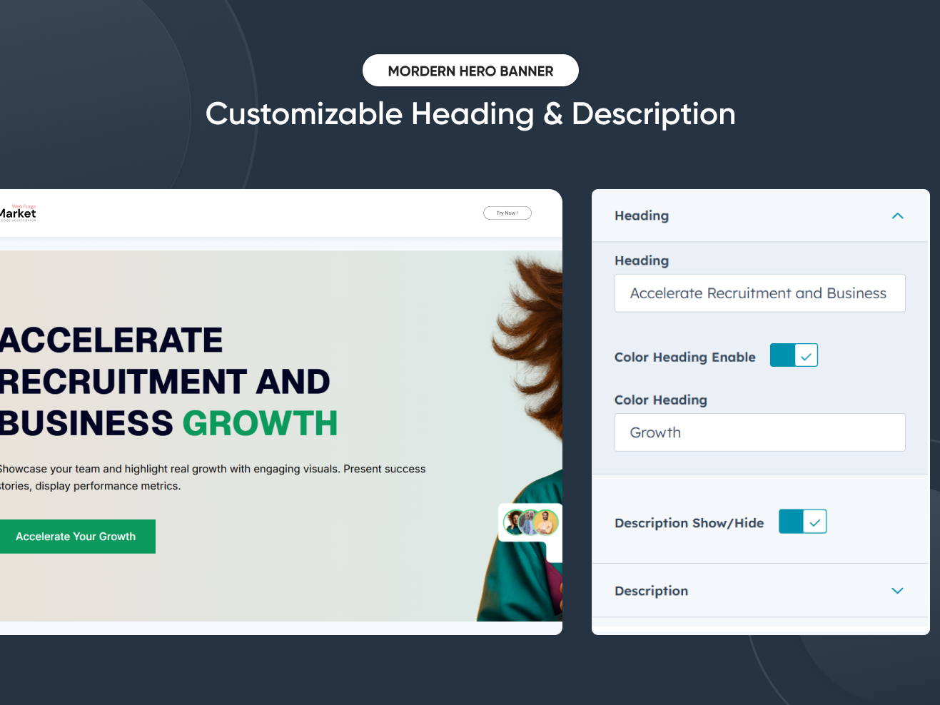 Customizable Heading & Description