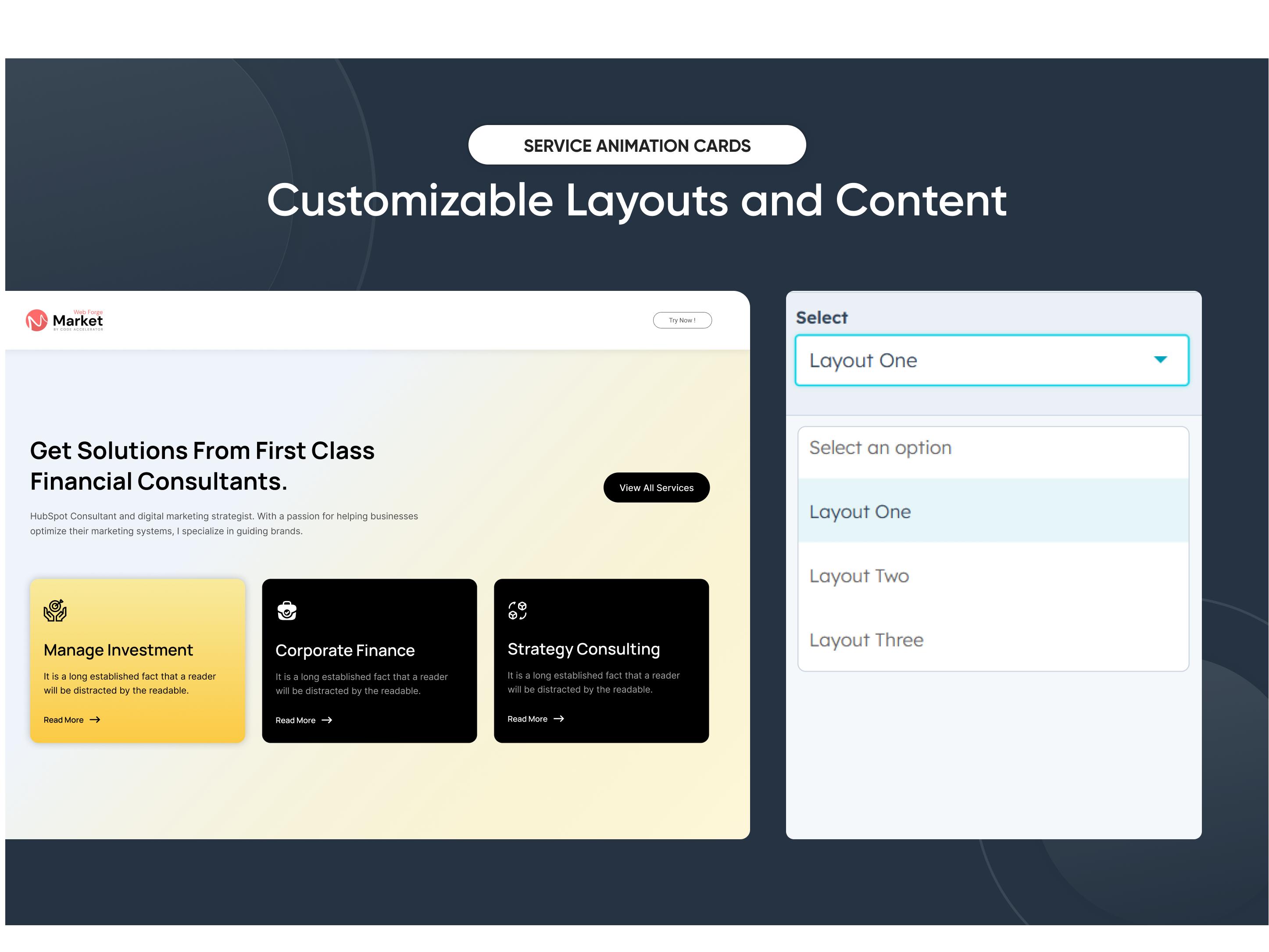 Customizable Layouts and Content