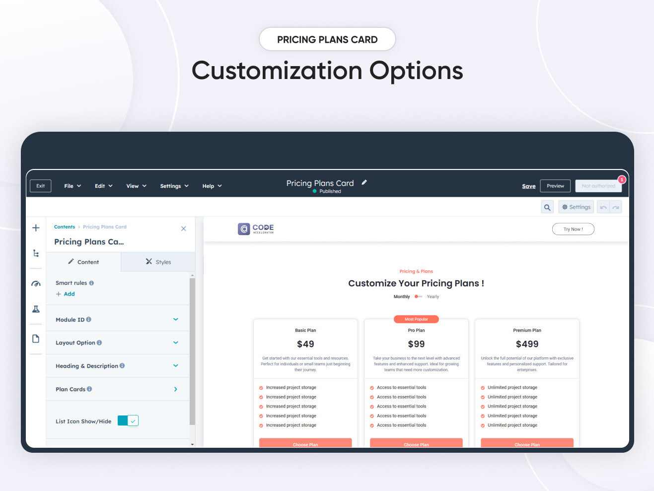 Customization Options