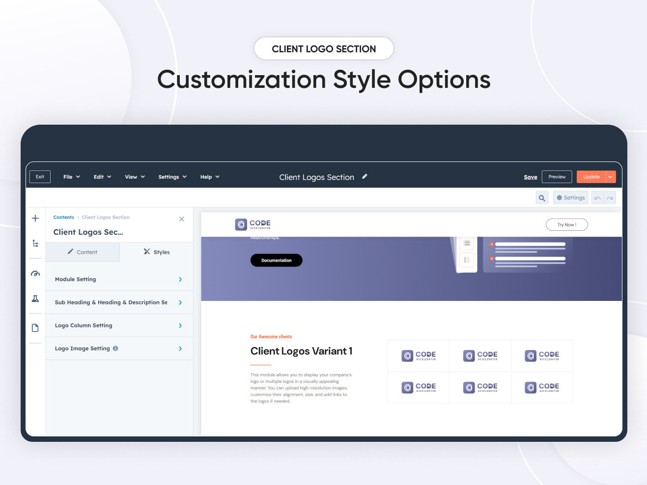 Customization Style Options