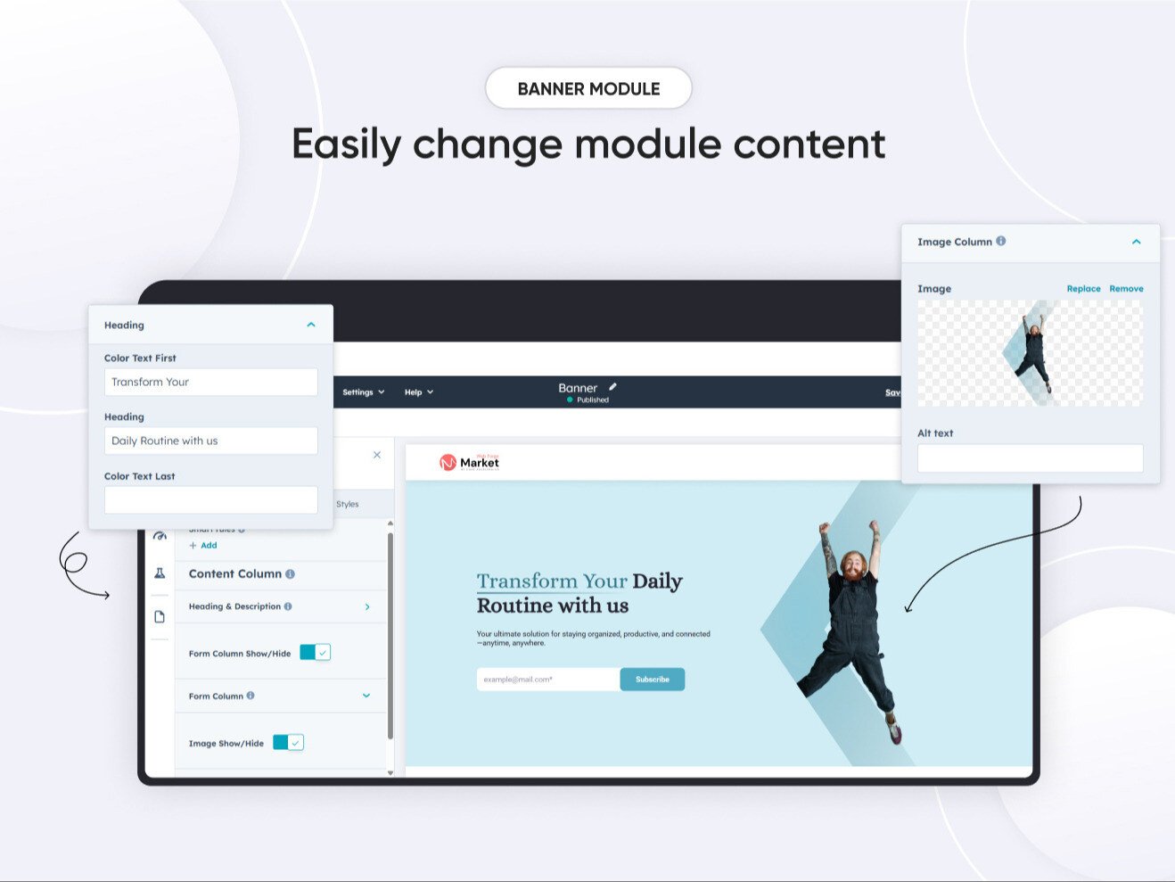 Easily change module content