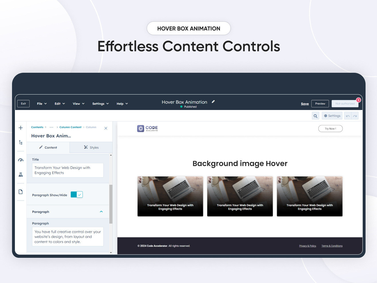 Effortless Content Controls