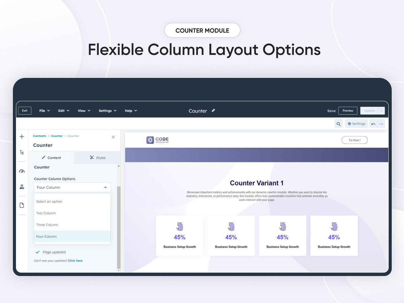 Flexible Column Layout Options
