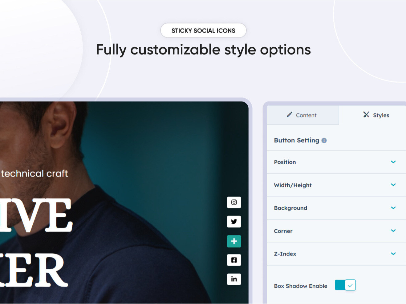 Fully customizable style options