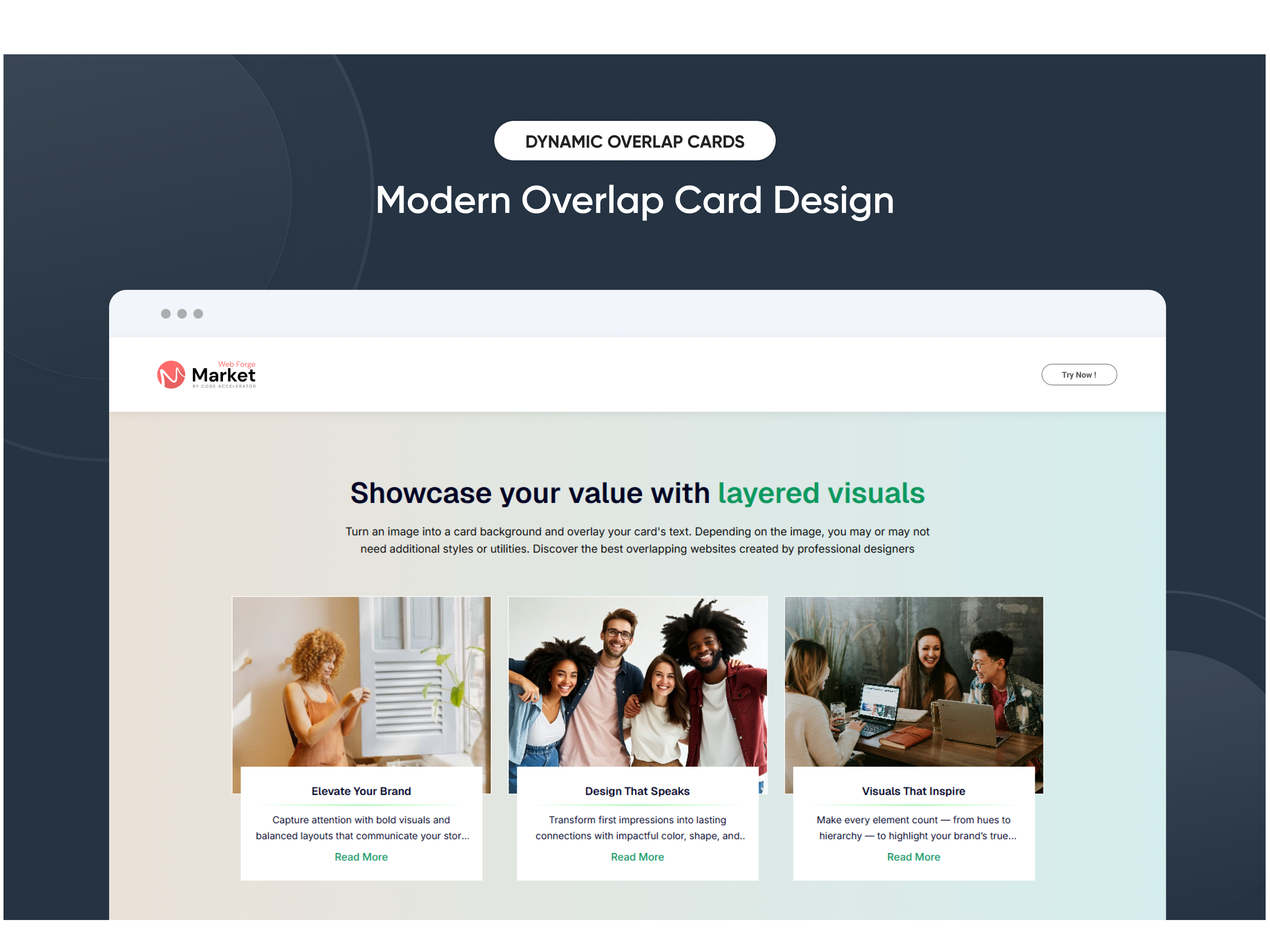 Modern Overlap Card Design