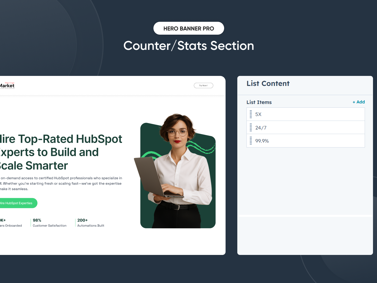Counter/Stats Section