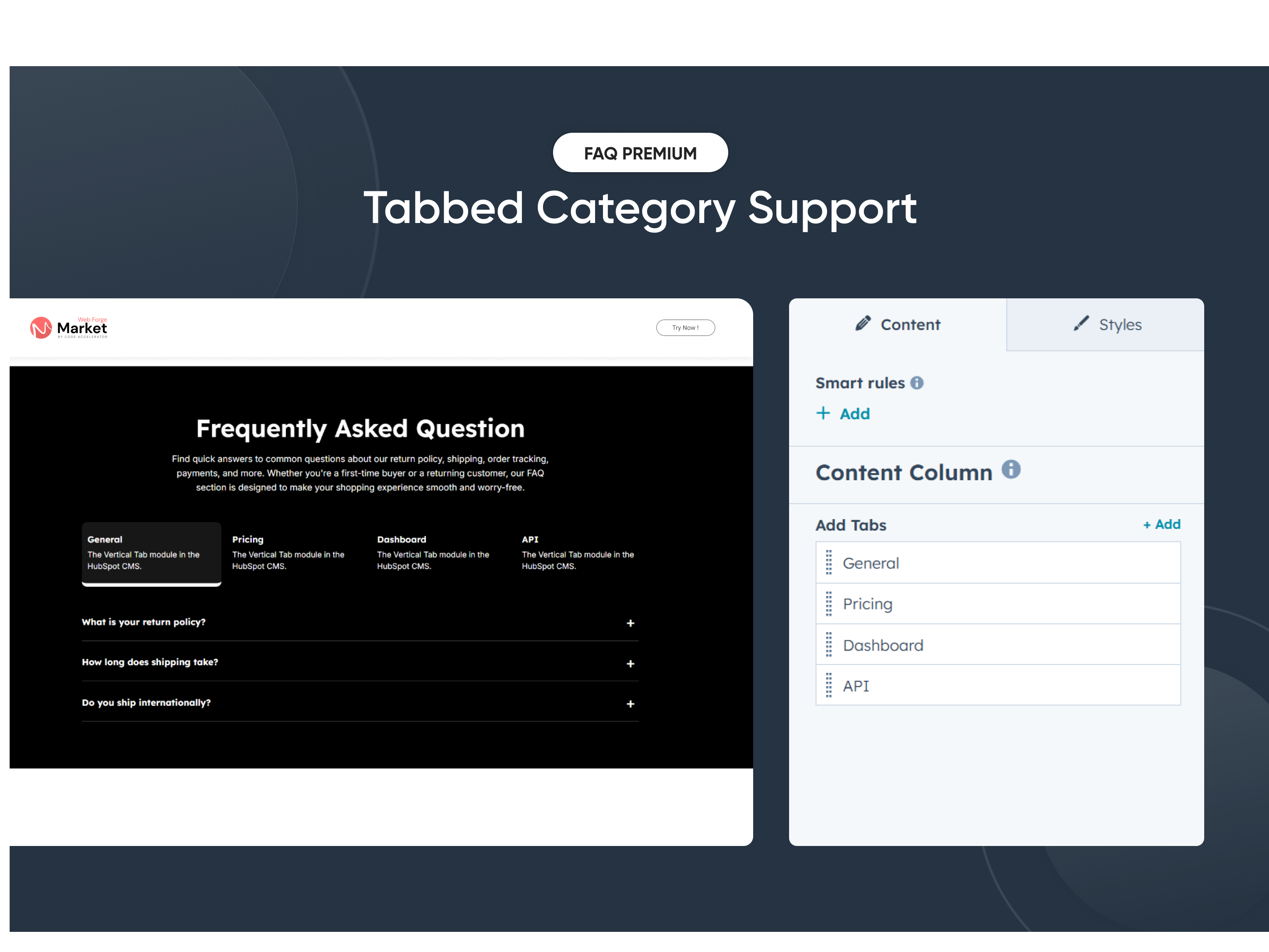 Tabbed Category Support
