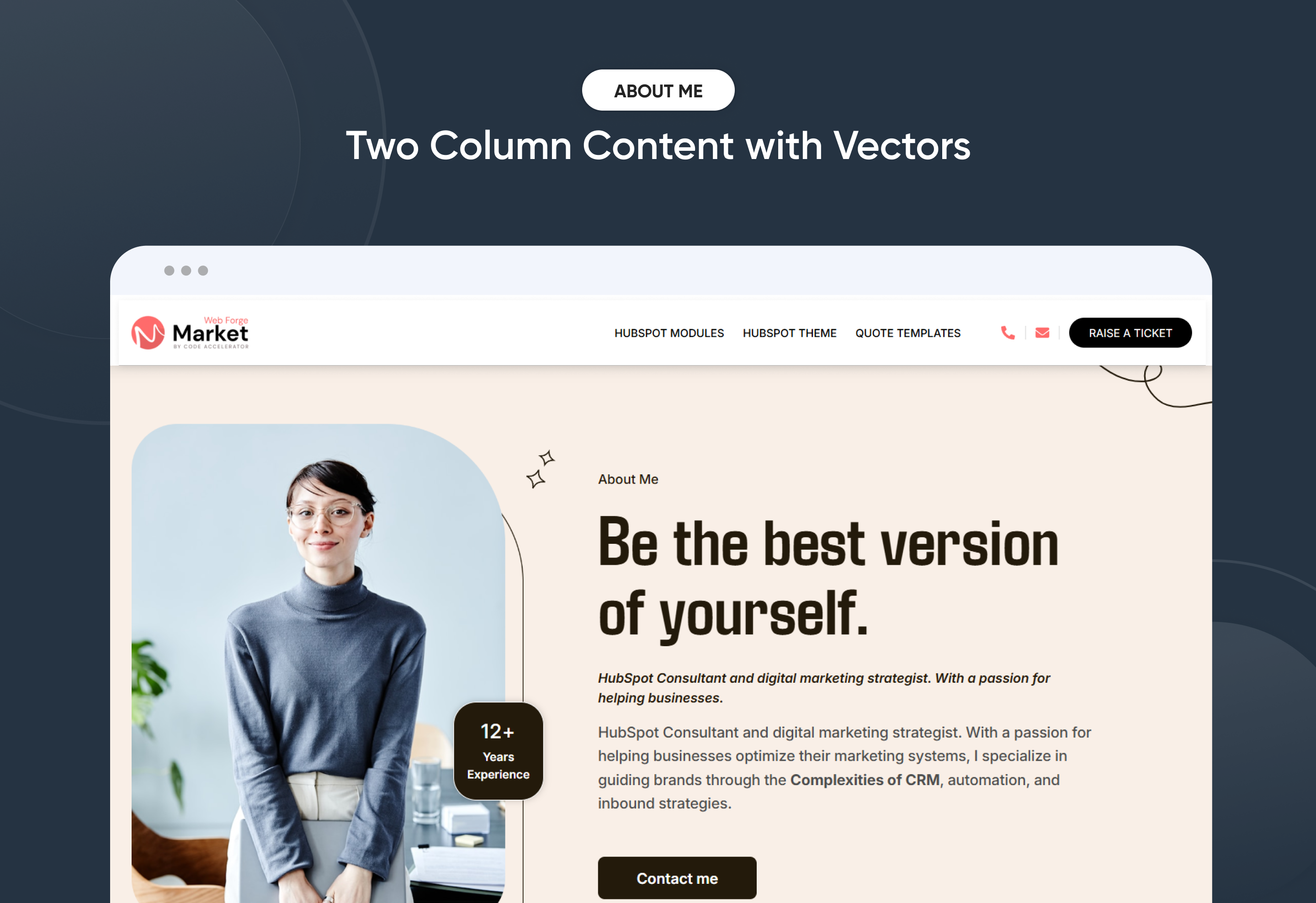 Two Column Content with Vectors