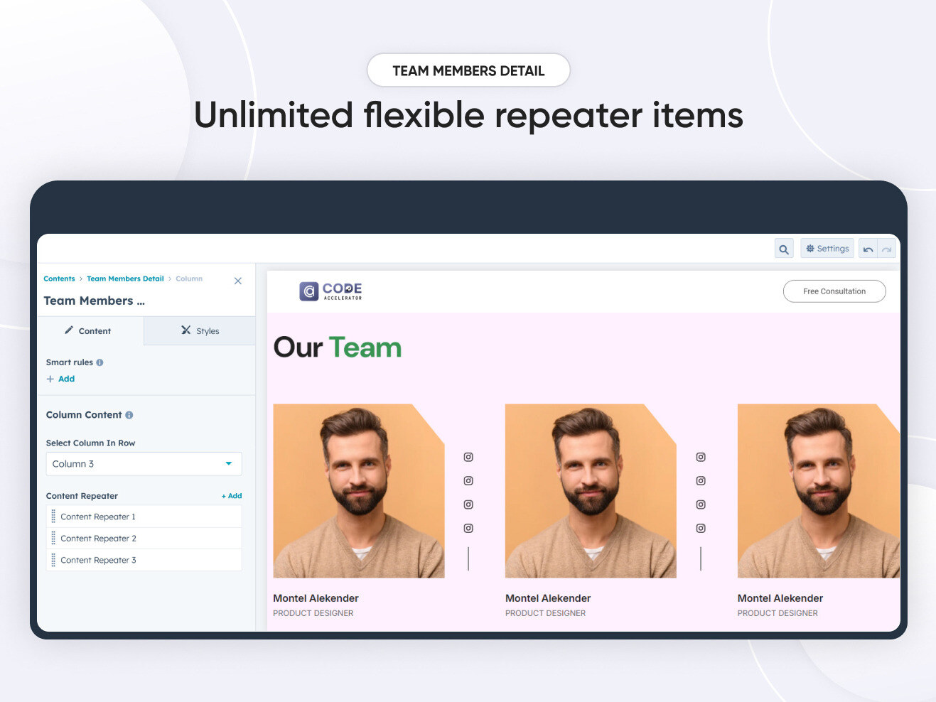 Unlimited Flexible Repeater Items