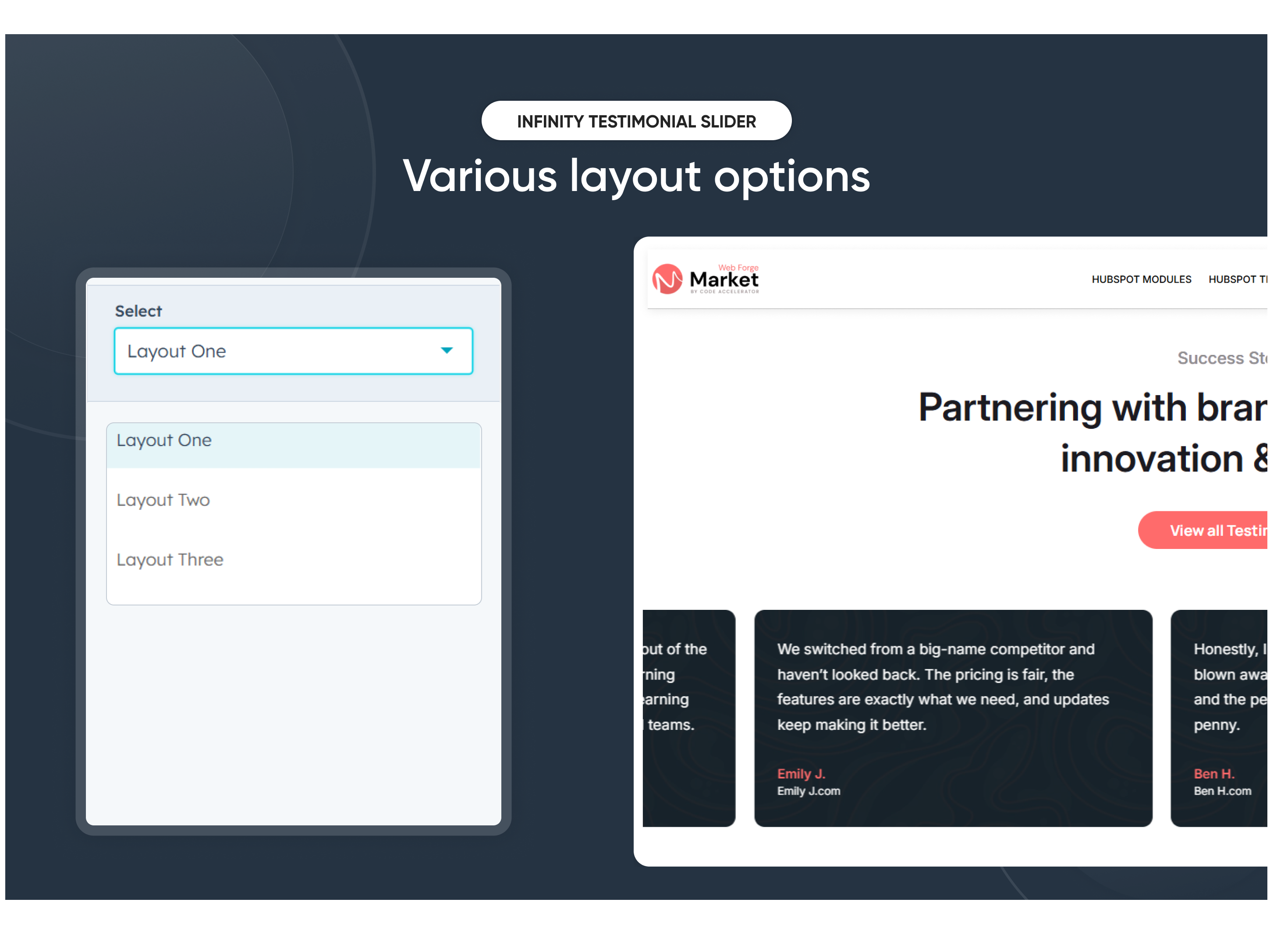 Various layout options
